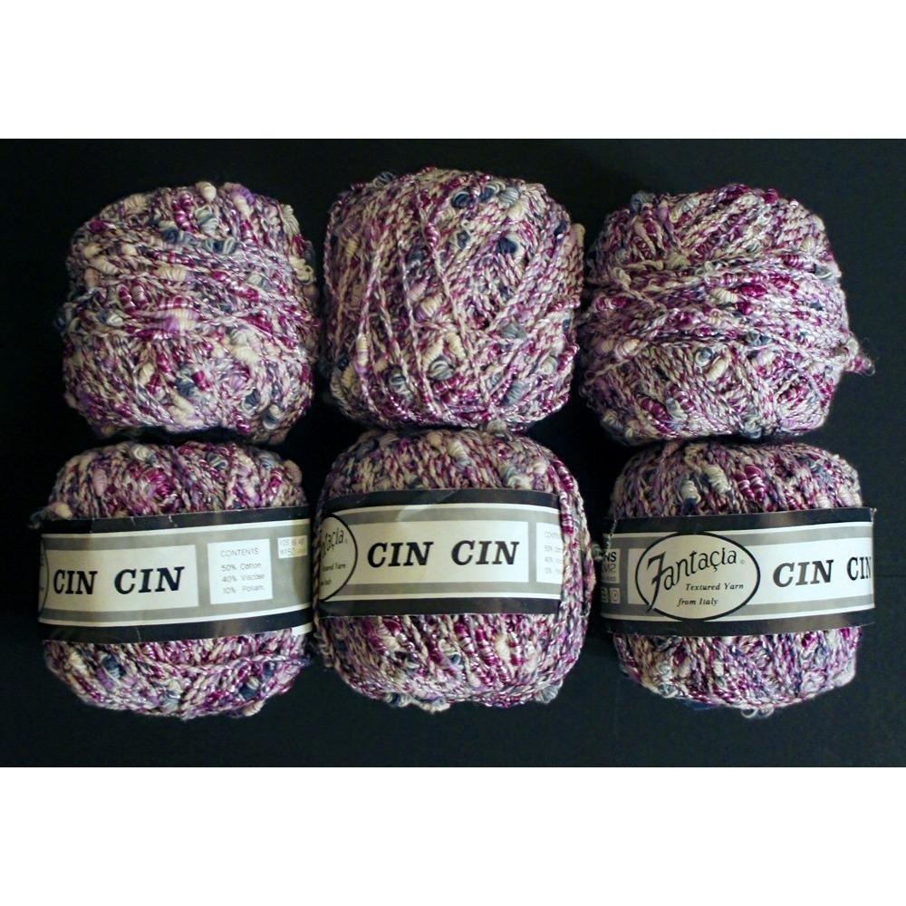 Lot of 6 Cin Cin Fantacia Yarn from Italy in a beautiful multicolor pattern